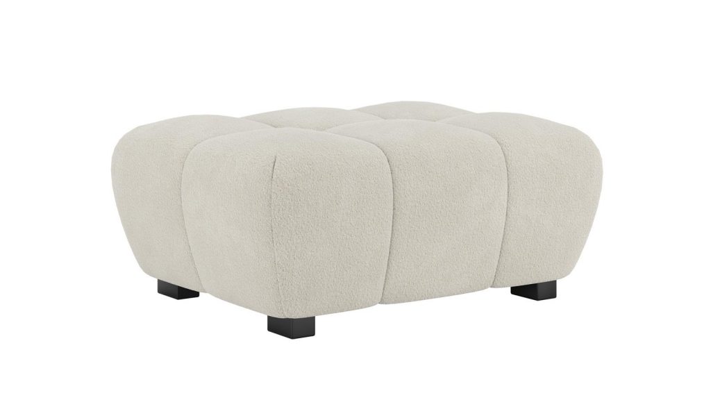 Pouf tissus bouclé beige