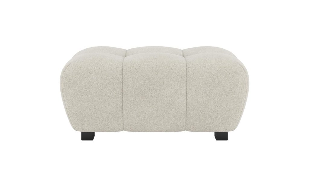 Pouf tissus bouclé beige