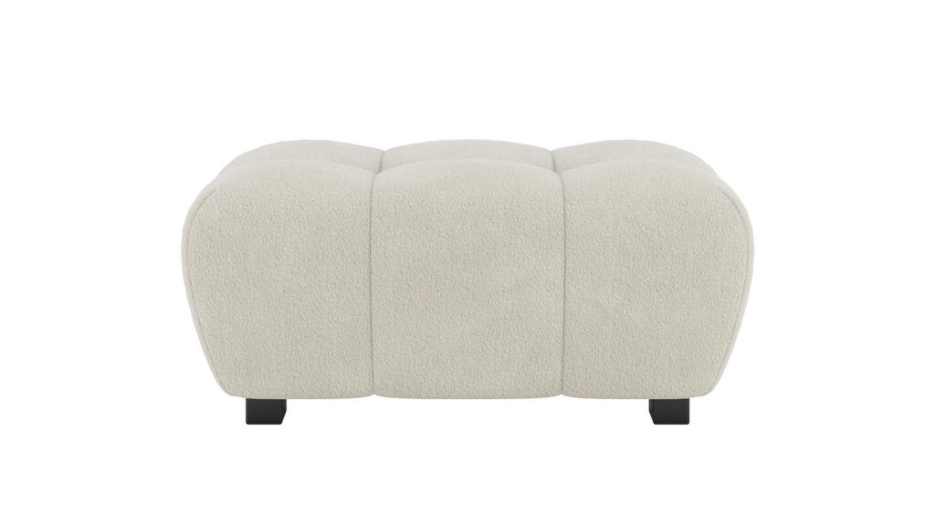 Pouf tissus bouclé beige