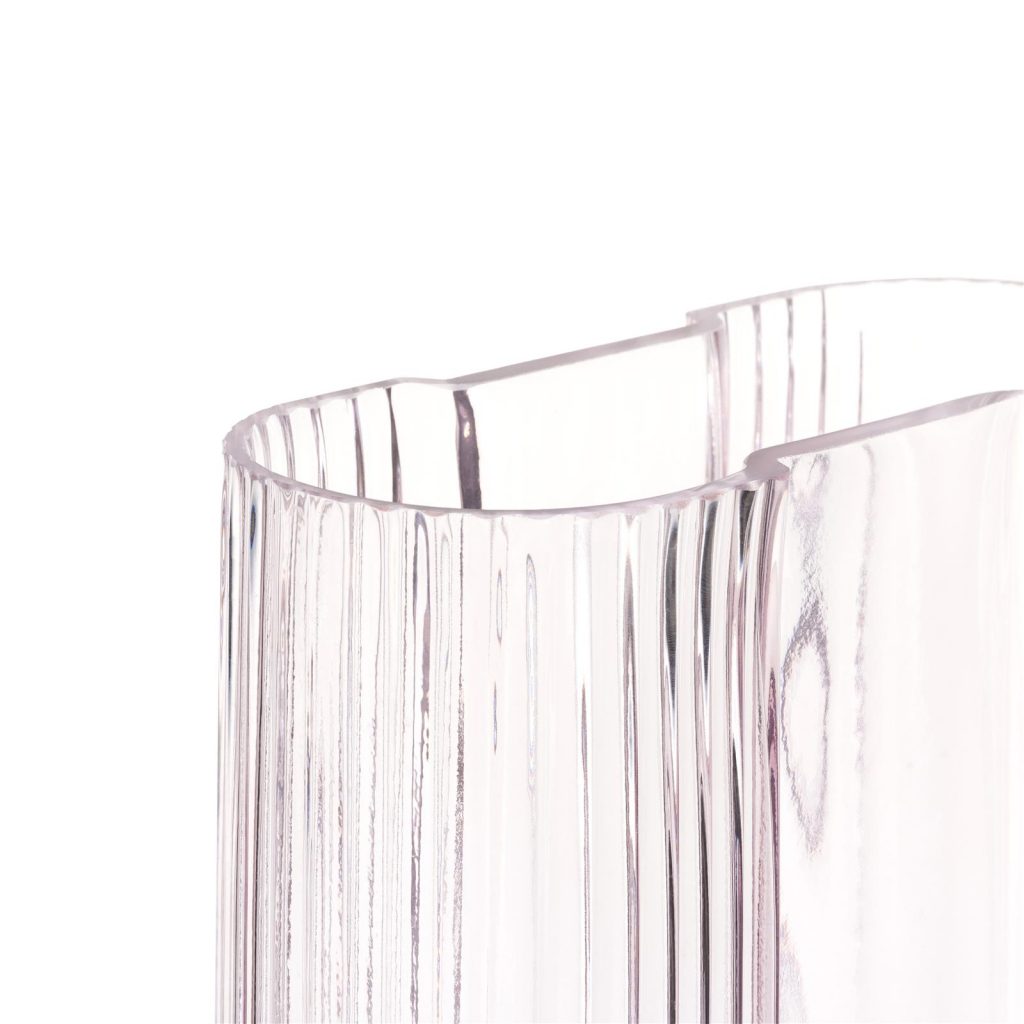 vase retro verre brut mauve