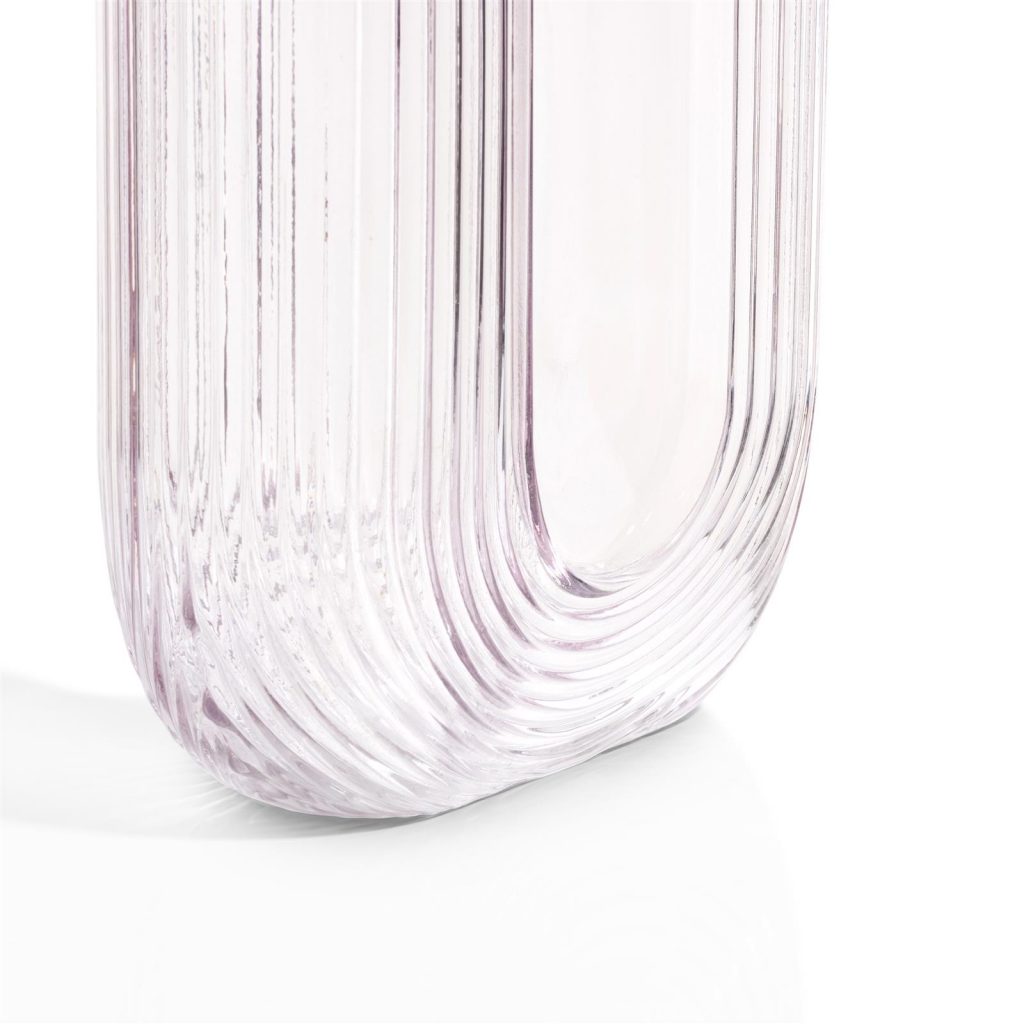 vase retro verre brut mauve