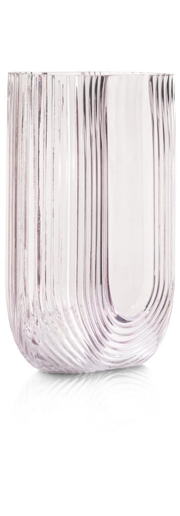 vase retro verre brut mauve