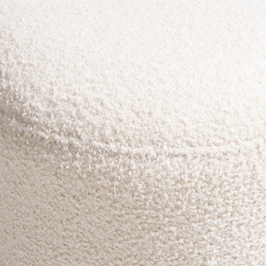 pouf forme organique tissu crème bouclé coco maison