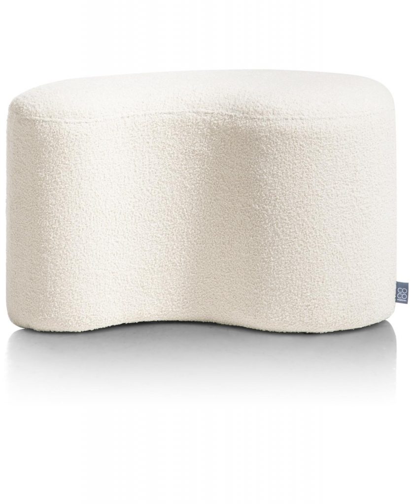 pouf forme organique tissu crème bouclé coco maison