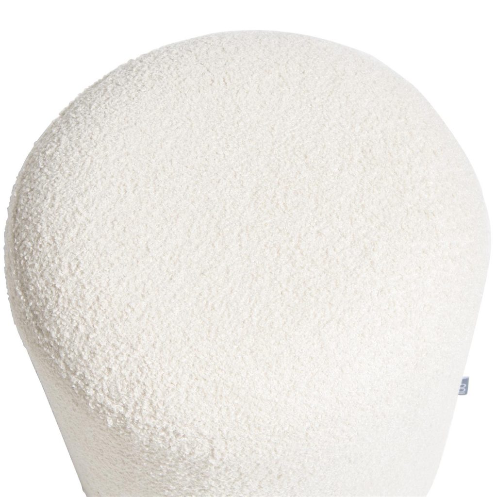 pouf forme circulaire tissu crème bouclé coco maison