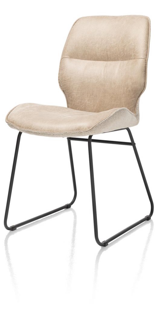 chaise moderne et épurée a double tissu beige