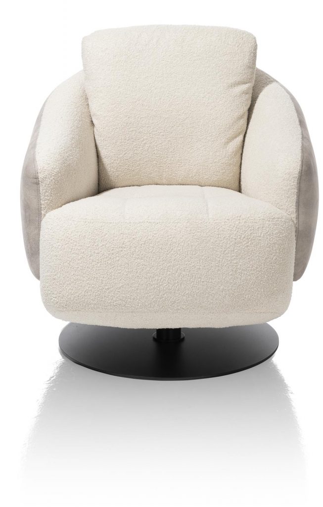 fauteuil relaxant bi matière gris