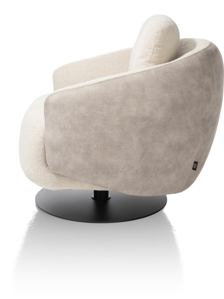 fauteuil relaxant bi matière gris