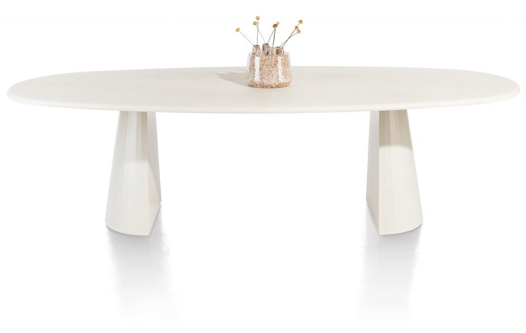 table naturel avec 2 pieds conique