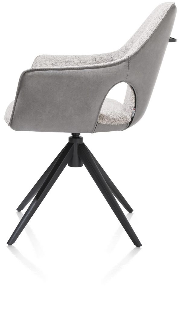 chaise bi matières avec pied métallique