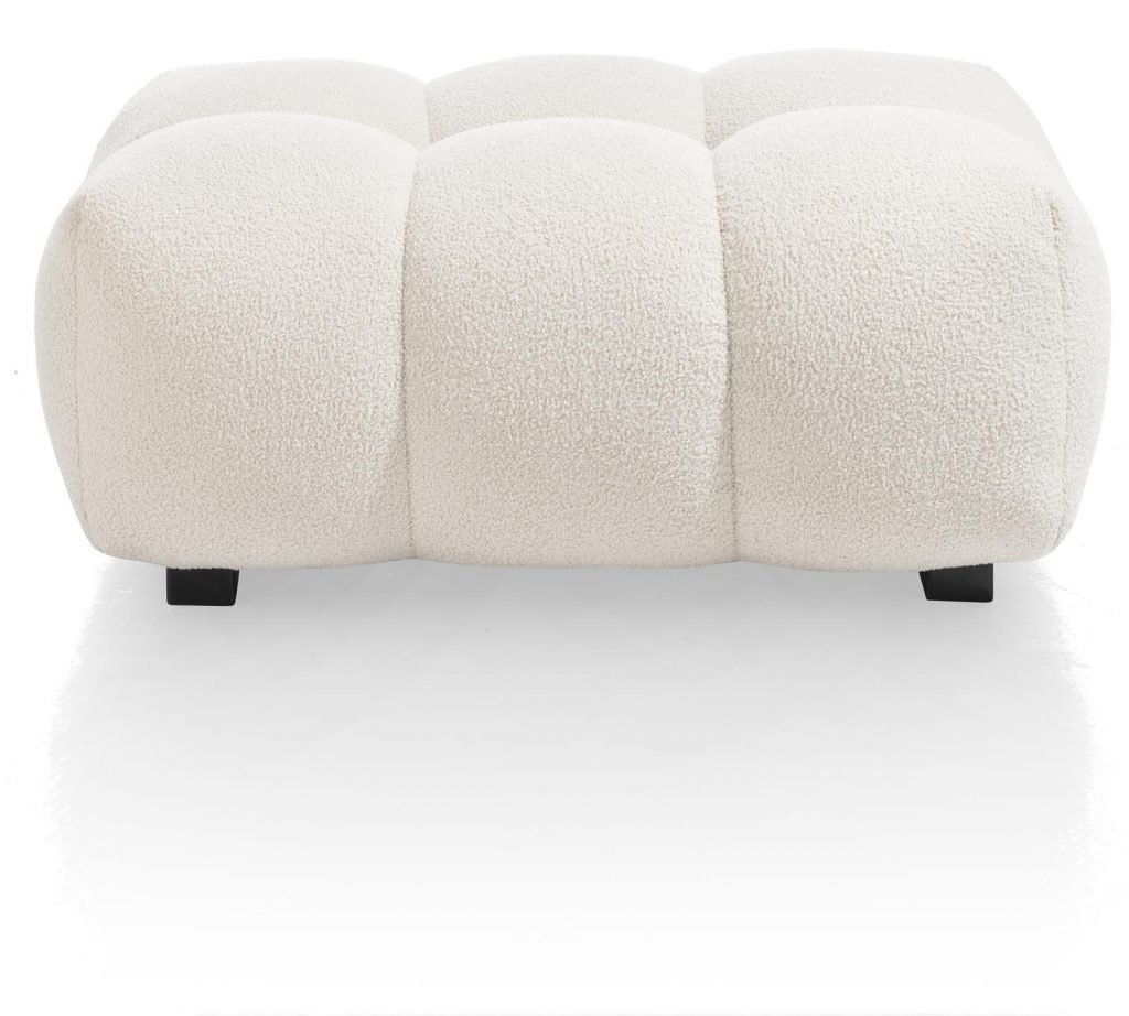 Pouf tissus bouclé beige