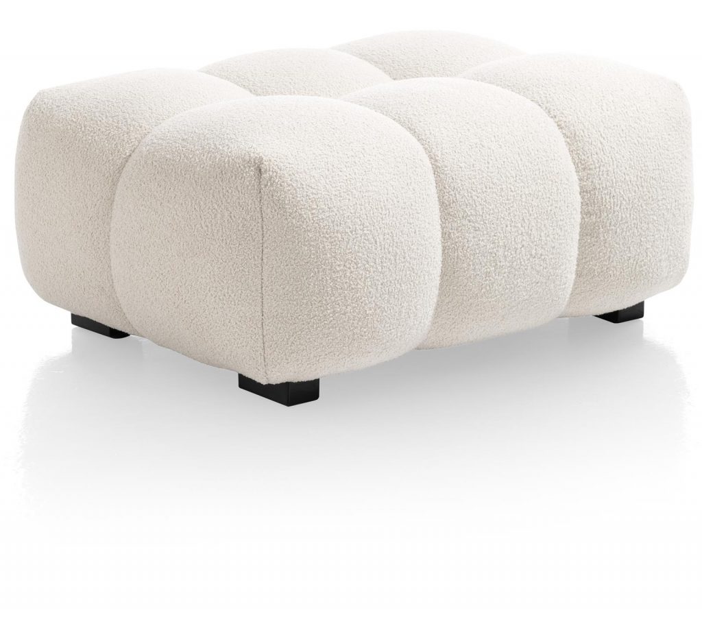 Pouf tissus bouclé beige