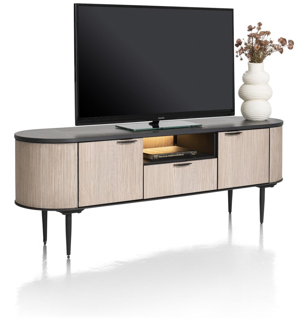 meuble tv en bois avec plateau en effet marbre