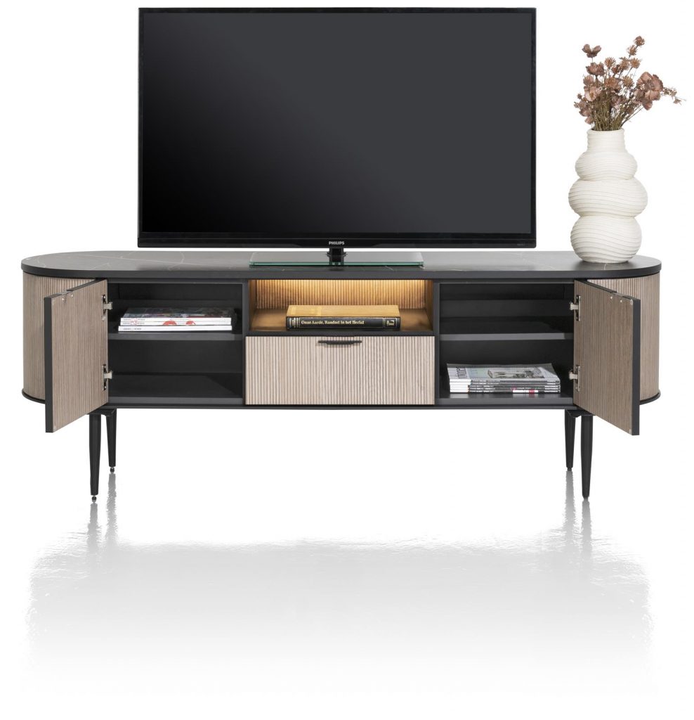 meuble tv en bois avec plateau en effet marbre